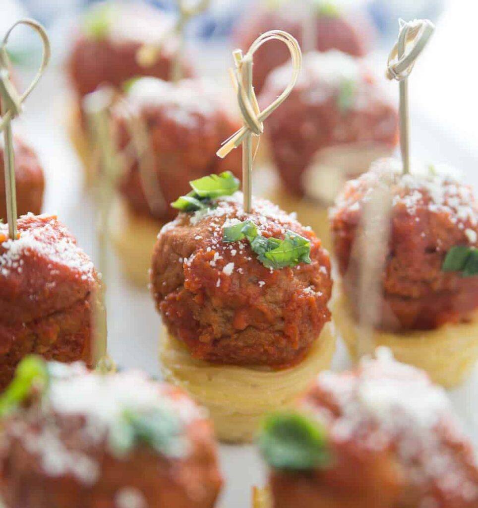 SPAGHETTI AND ITALIAN MEATBALL APPETIZERS