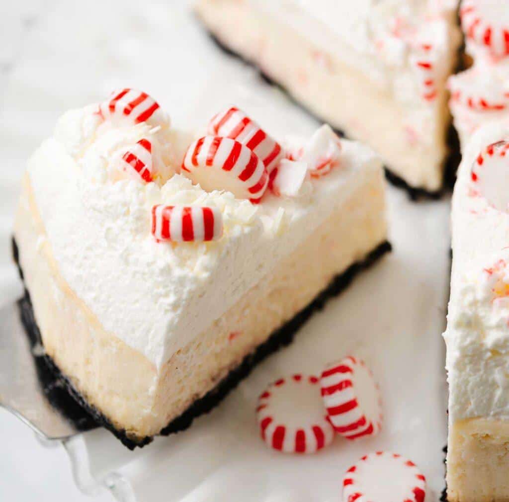 White Chocolate Peppermint Cheesecake