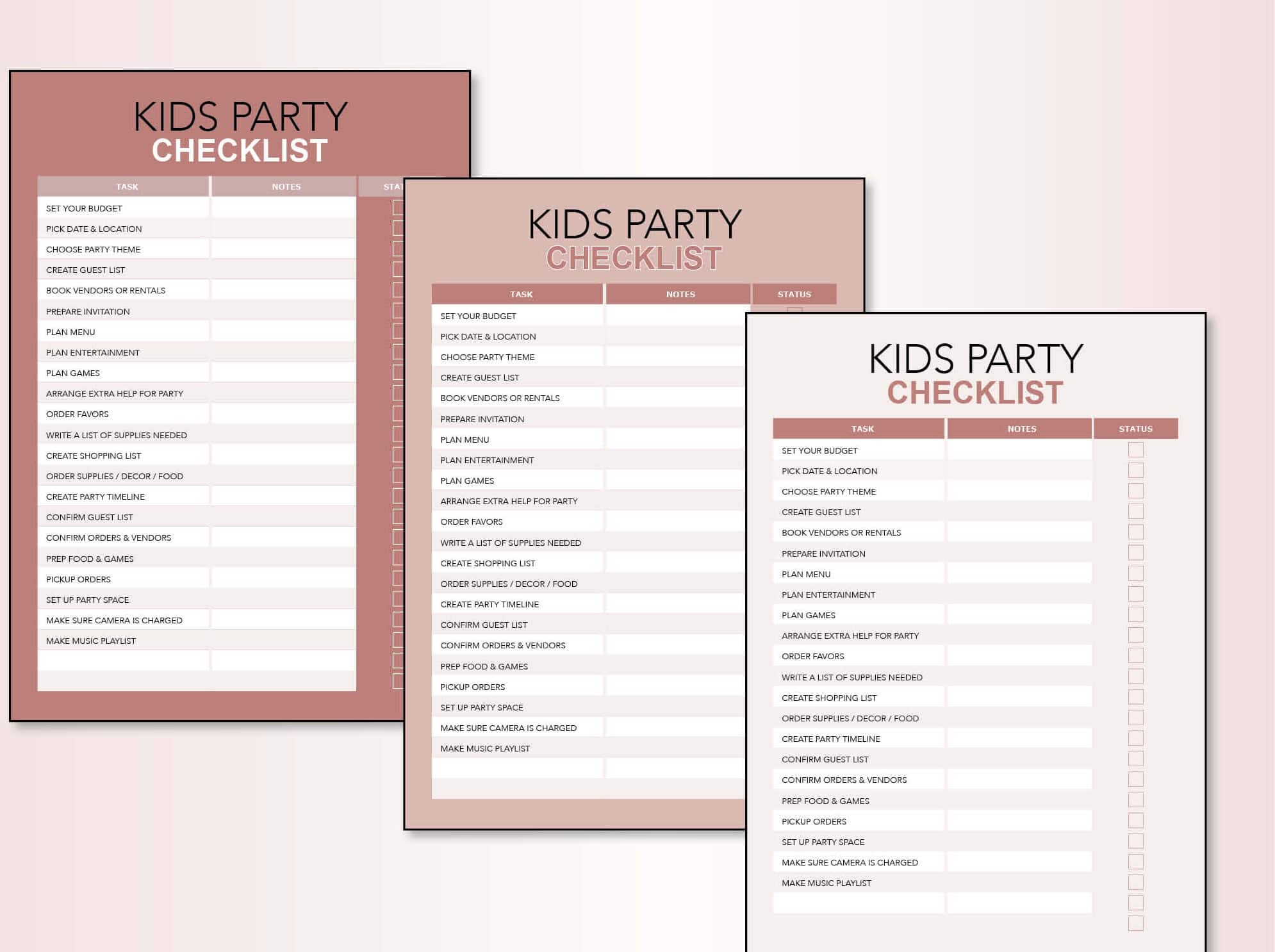 PARTY CHECKLIST