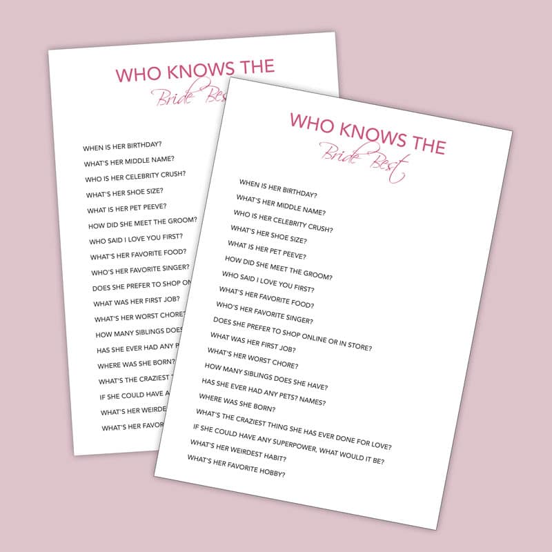 Who Knows The Bride Best