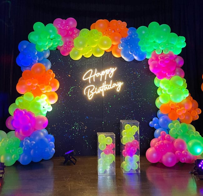 Neon Balloon Backdrop