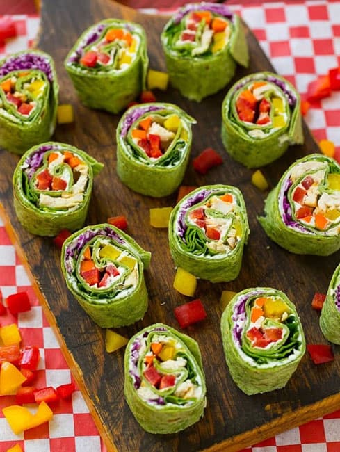 Rainbow Veggie Pinwheels