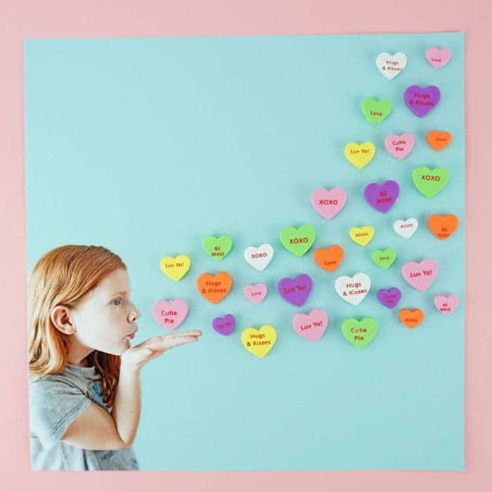 Blowing Hearts Valentine Craft