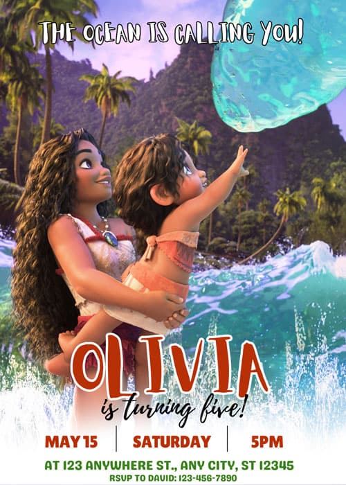 Moana invitation