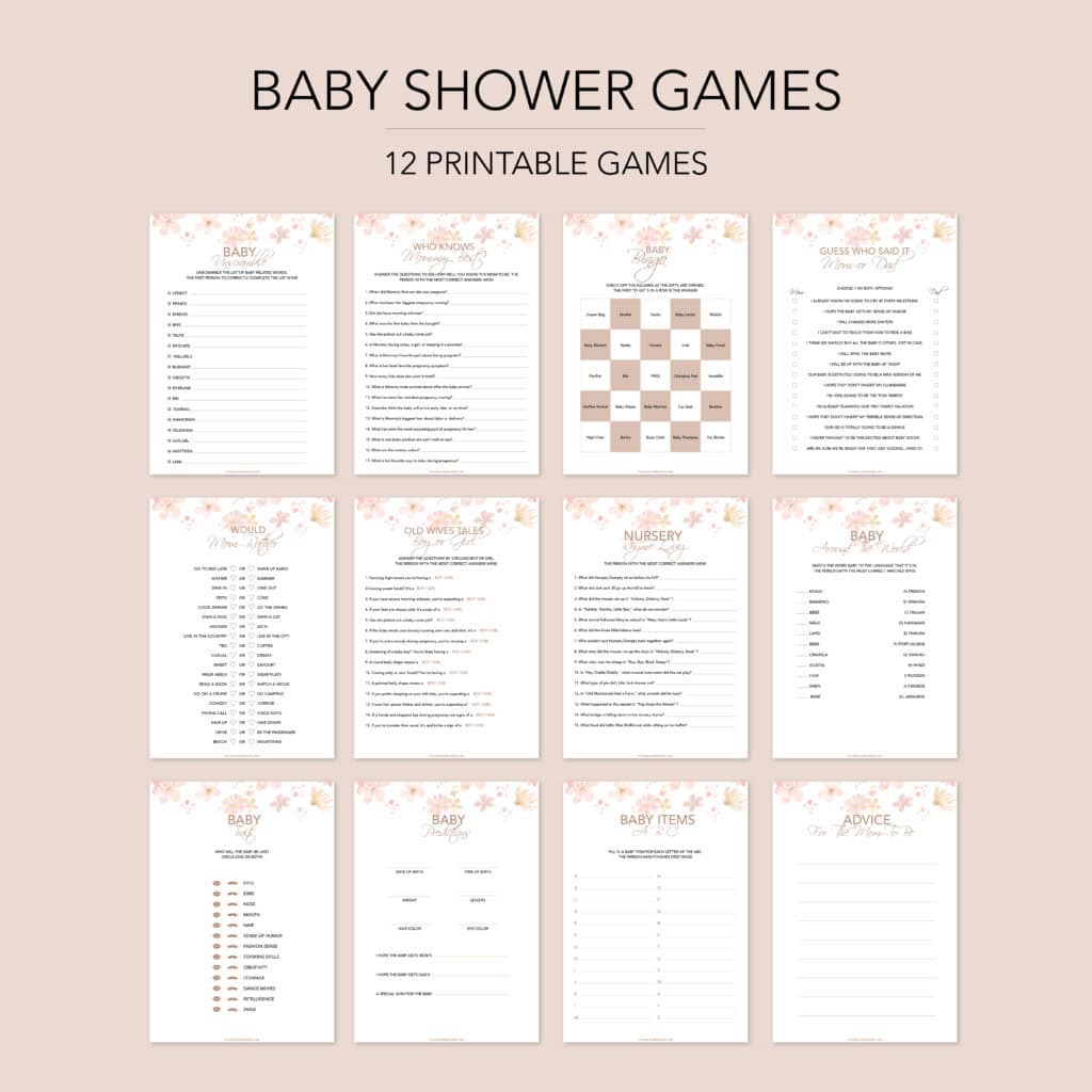12 Baby Shower Games