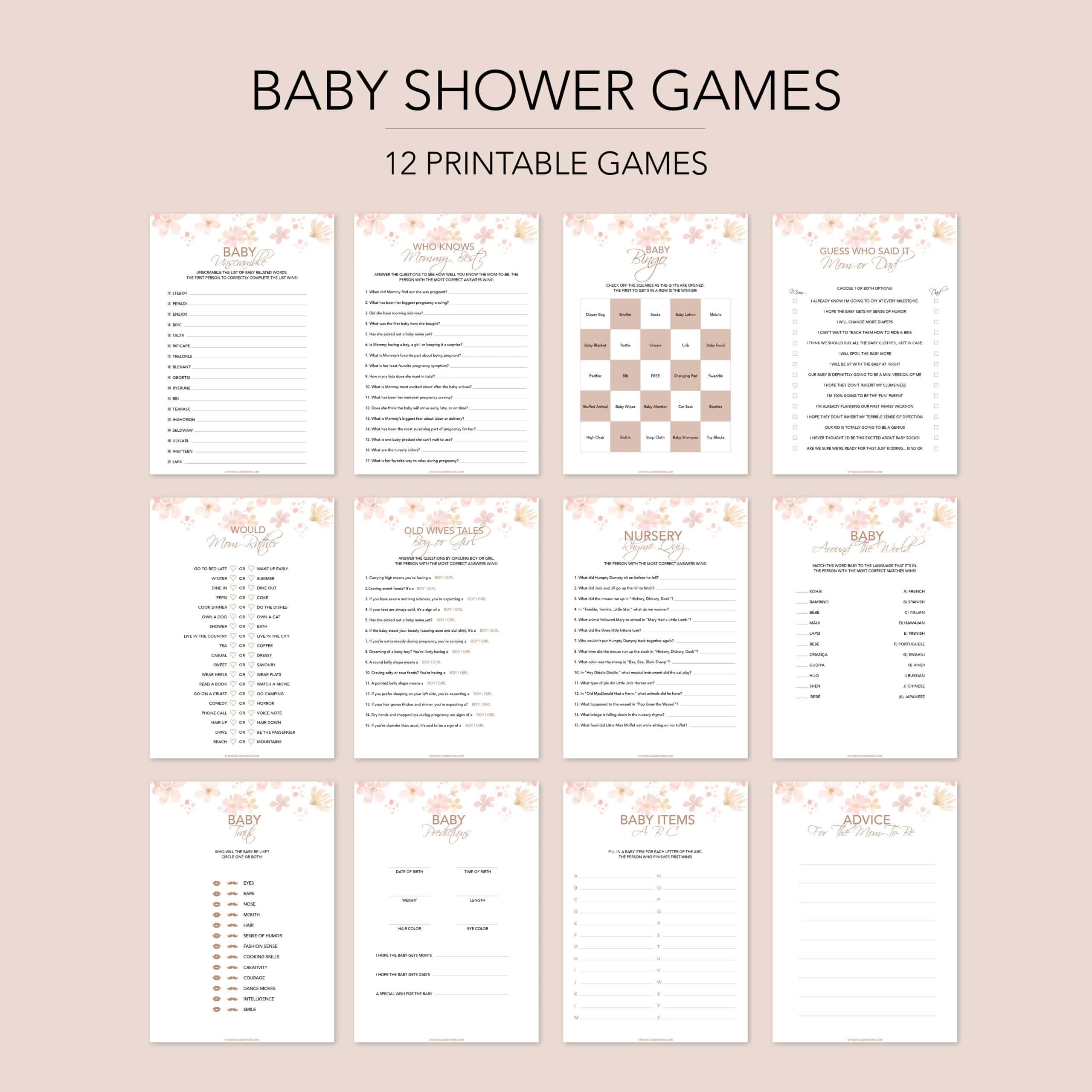 12 Baby Shower Games
