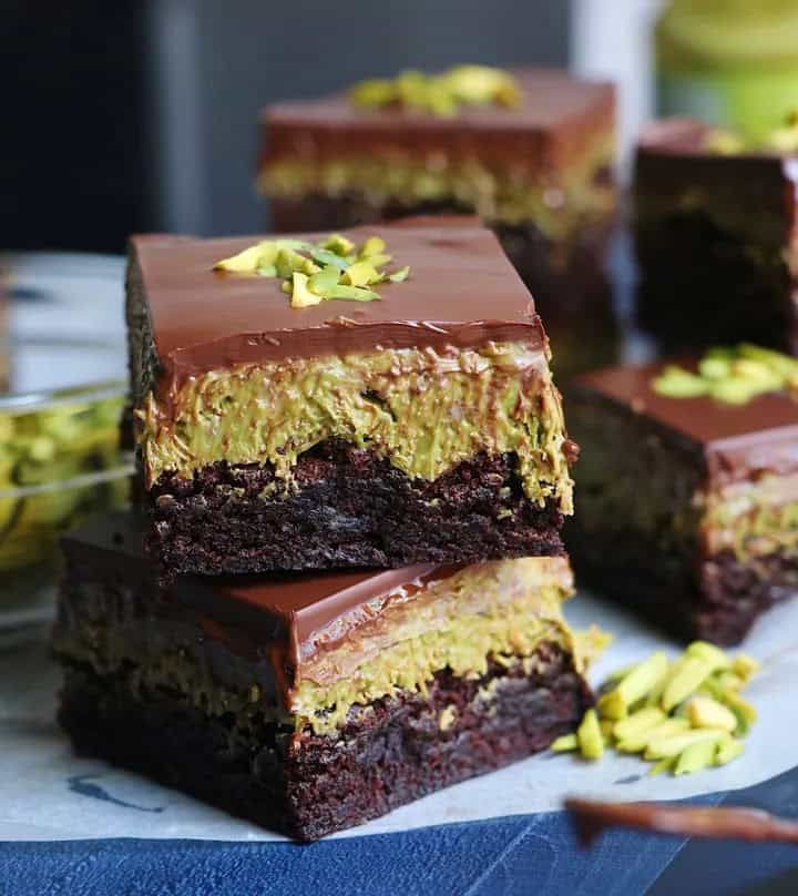 Pistachio Kunafa Brownie