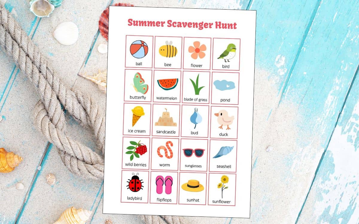 Free Printable Summer Scavenger Hunt for Kids