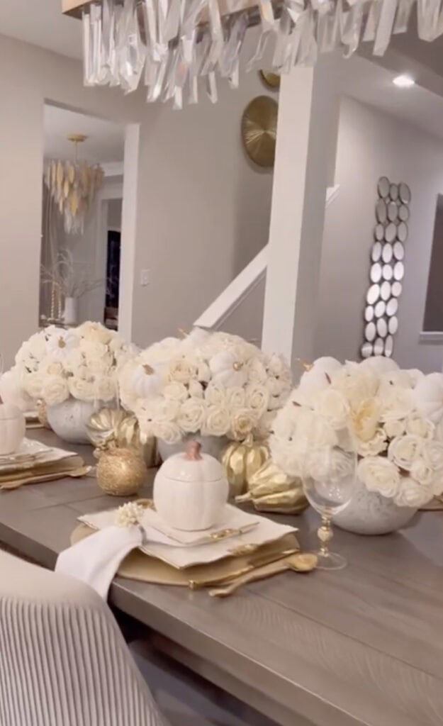 Elegant White Thanksgiving Table