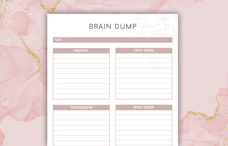 Brain Dump Printable to Declutter & Reset