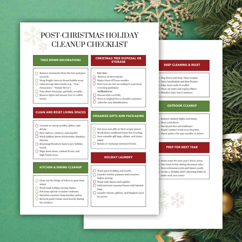 Christmas Cleanup Checklist