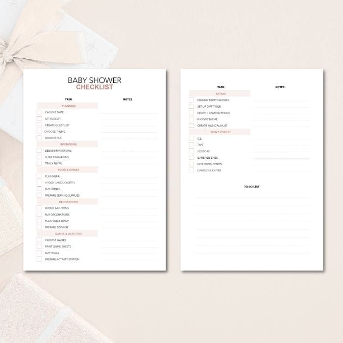 baby shower checklist