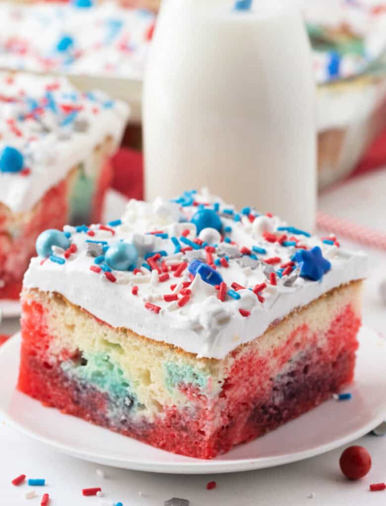 Patriotic Jello Poke Cake