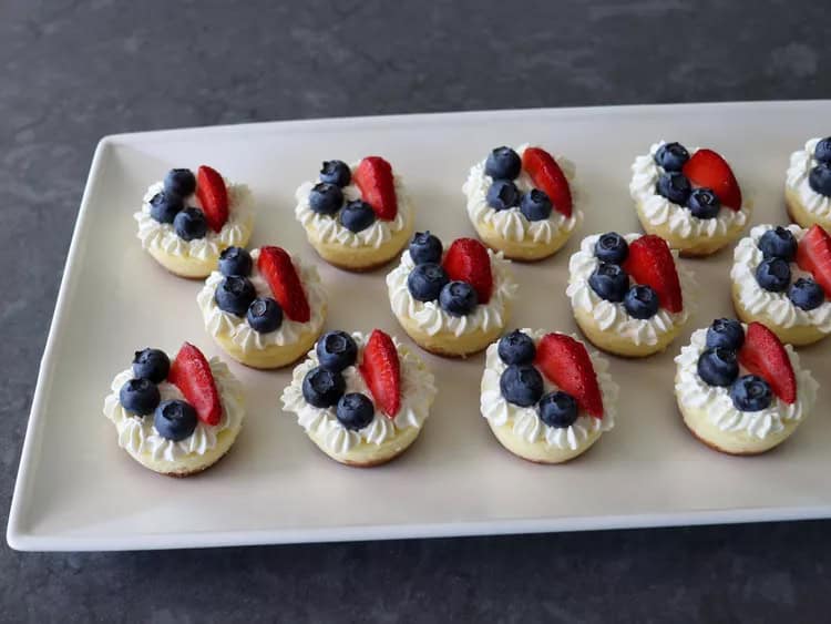 Red White and Blue Cheesecake Bites