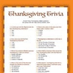 Free Thanksgiving Trivia Questions & Answers Printable