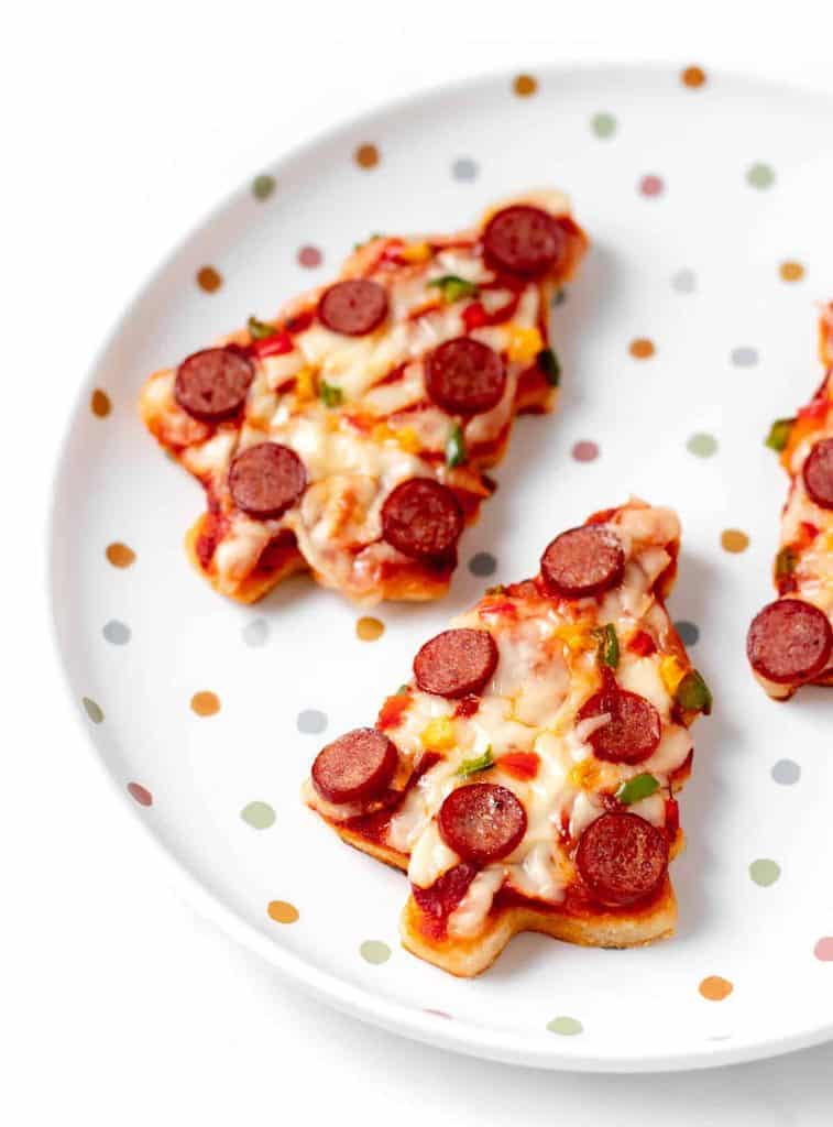Christmas Tree Mini Pizzas