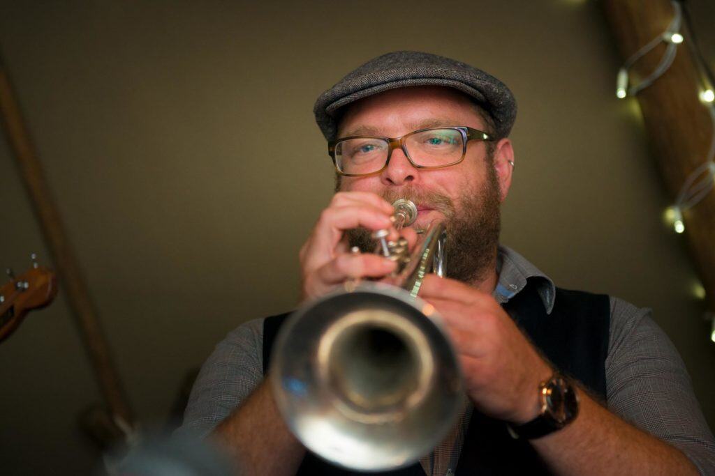 Joe Sharp trumpeter wedding Barcombe Lewes East Sussex London Wedding photographer