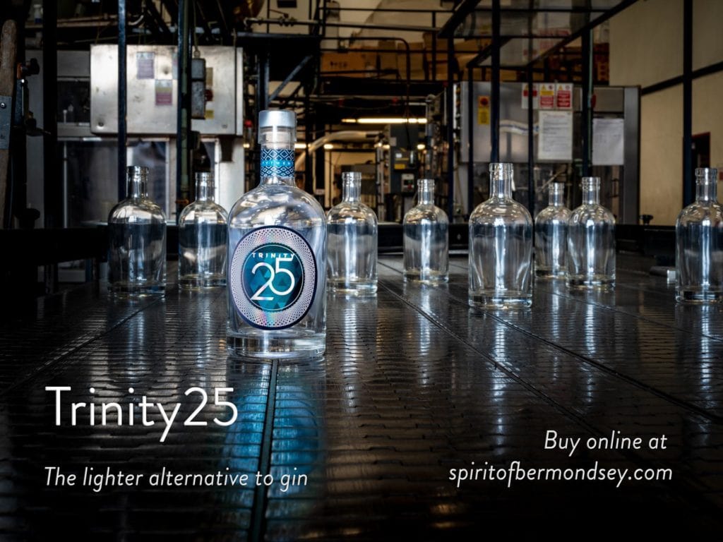 Bottling line at the distillery Trinity 25 Spirit of Bermondsey London product photographer