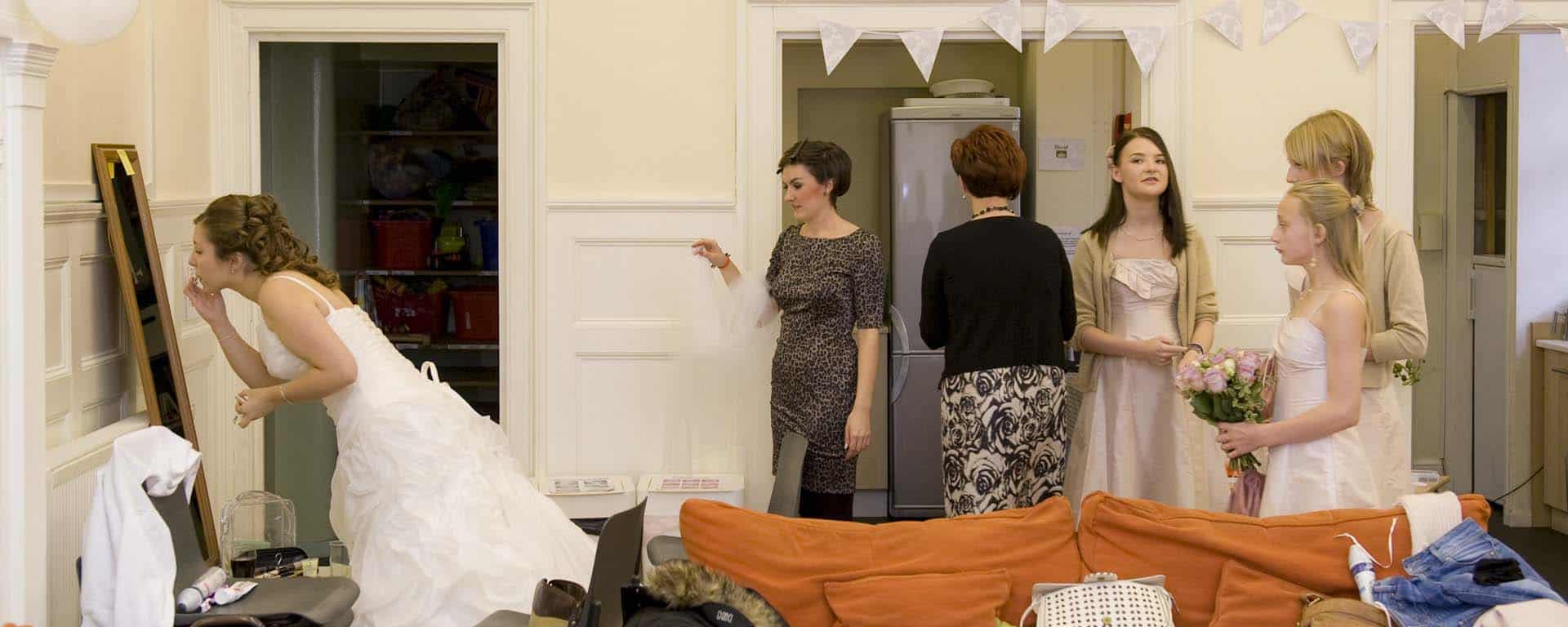 London wedding reportage Shadwell bride preparations