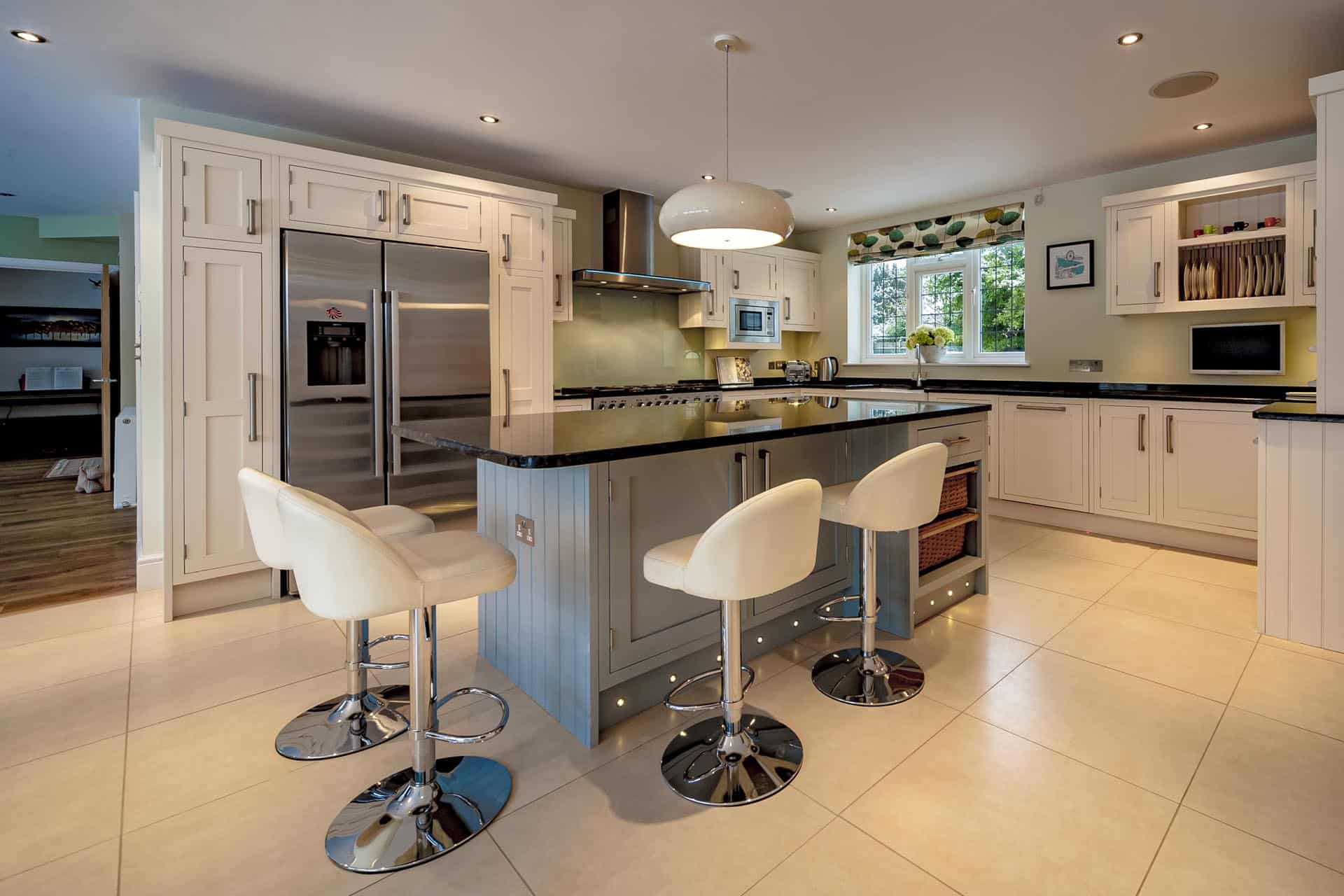 photographing kitchens Affordable granite steel grey granite worktops Cuckfield Sussex Andrew King Photography