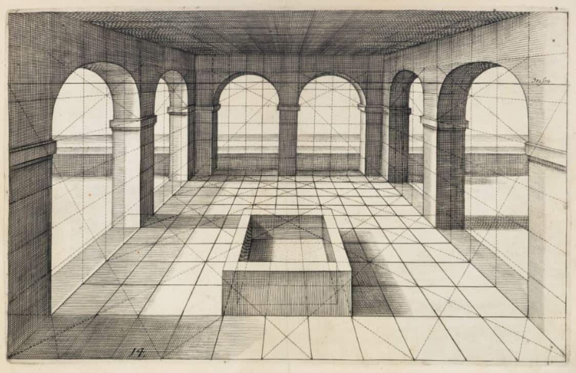 perspective drawing Vredeman de Vries 1604