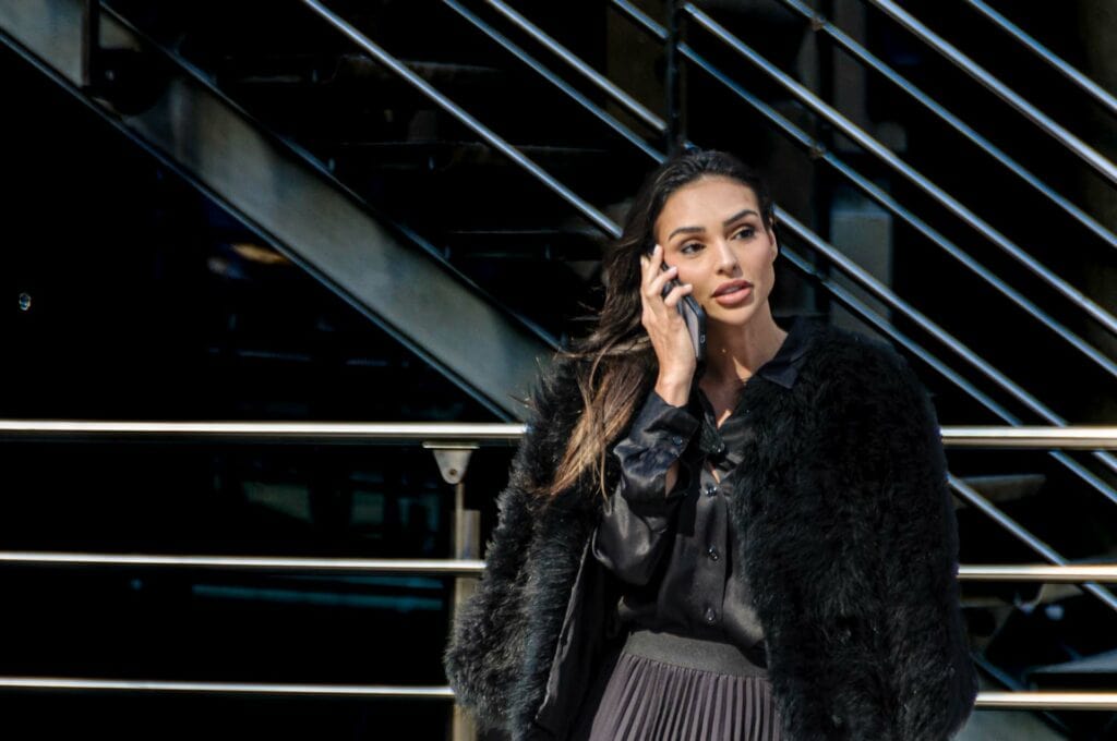 Model on phone London Photography lessons