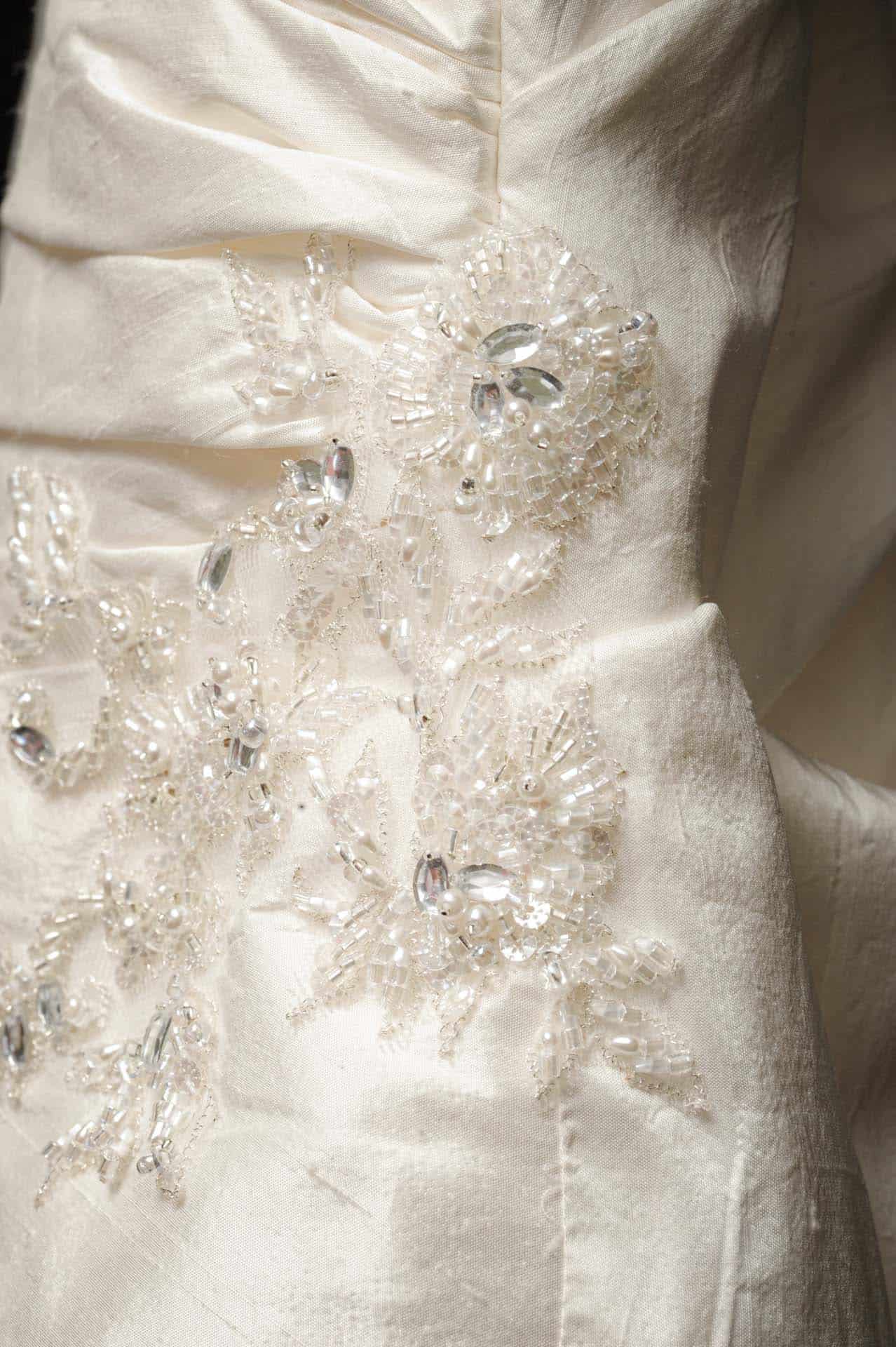 Dress detail wedding photographer's tools 105mm f2.8 macro Bromley wedding photographer Surrey wedding at Great Fosters