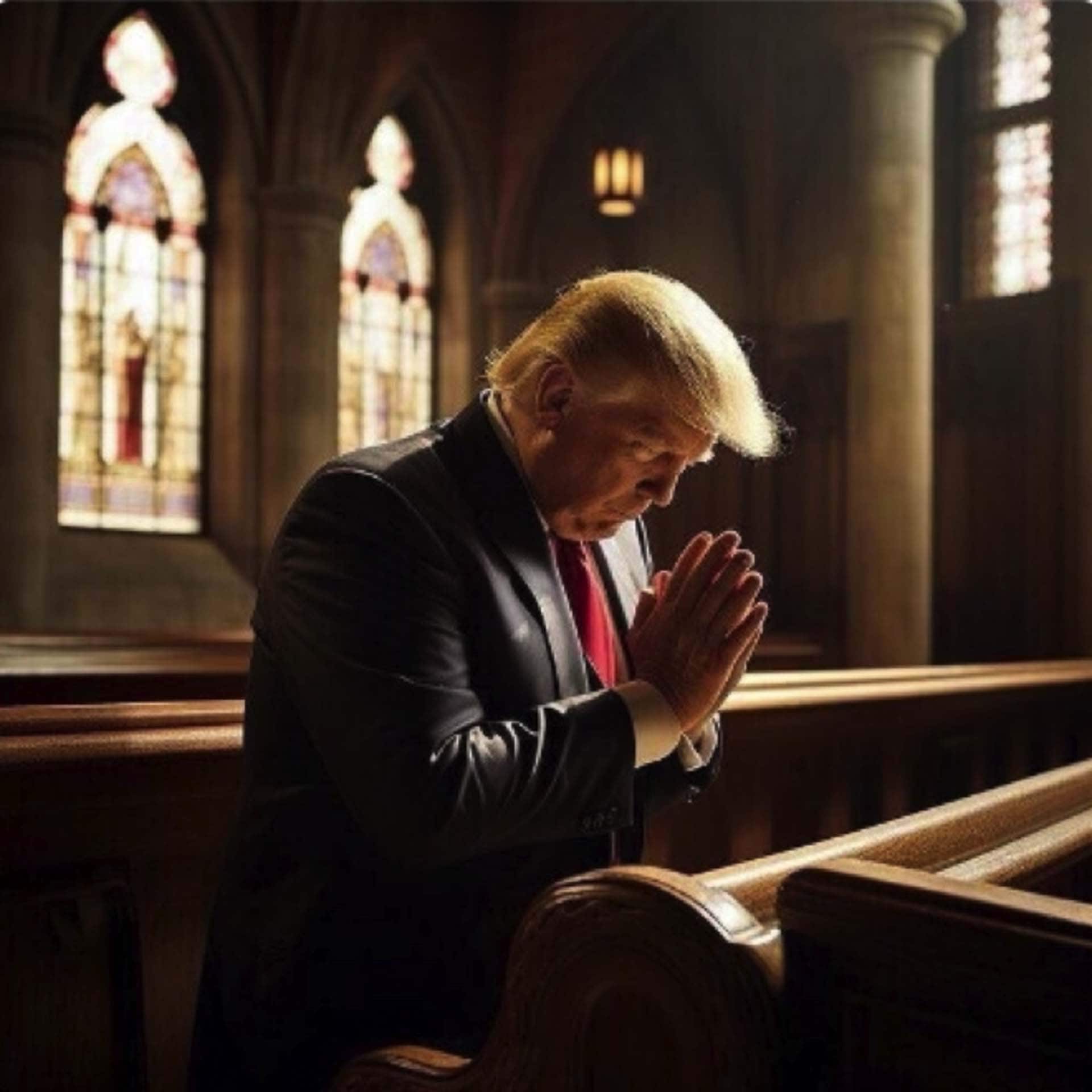 Donald Trump at prayer with all his fingers showing. Dreadful man Bromley wedding photographer