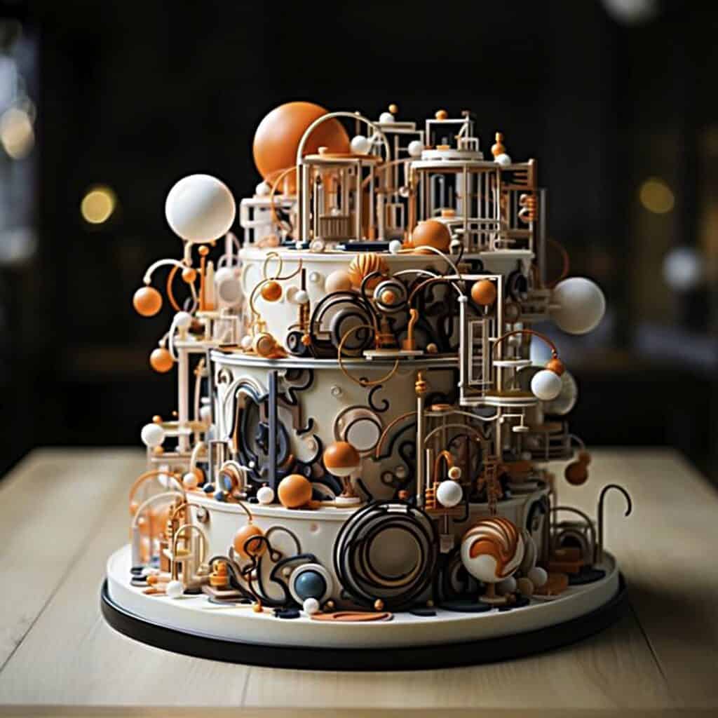 Steam punk sci-fi cake idea AI image