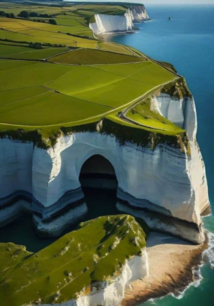 AI image of chalk cliffs Southern England fake