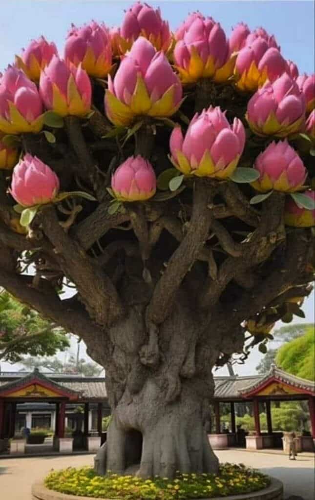 ludicrous fake tulip tree AI image