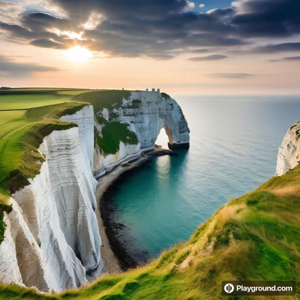 AI generated image of arch in chalk cliffs Kent bromley photographer