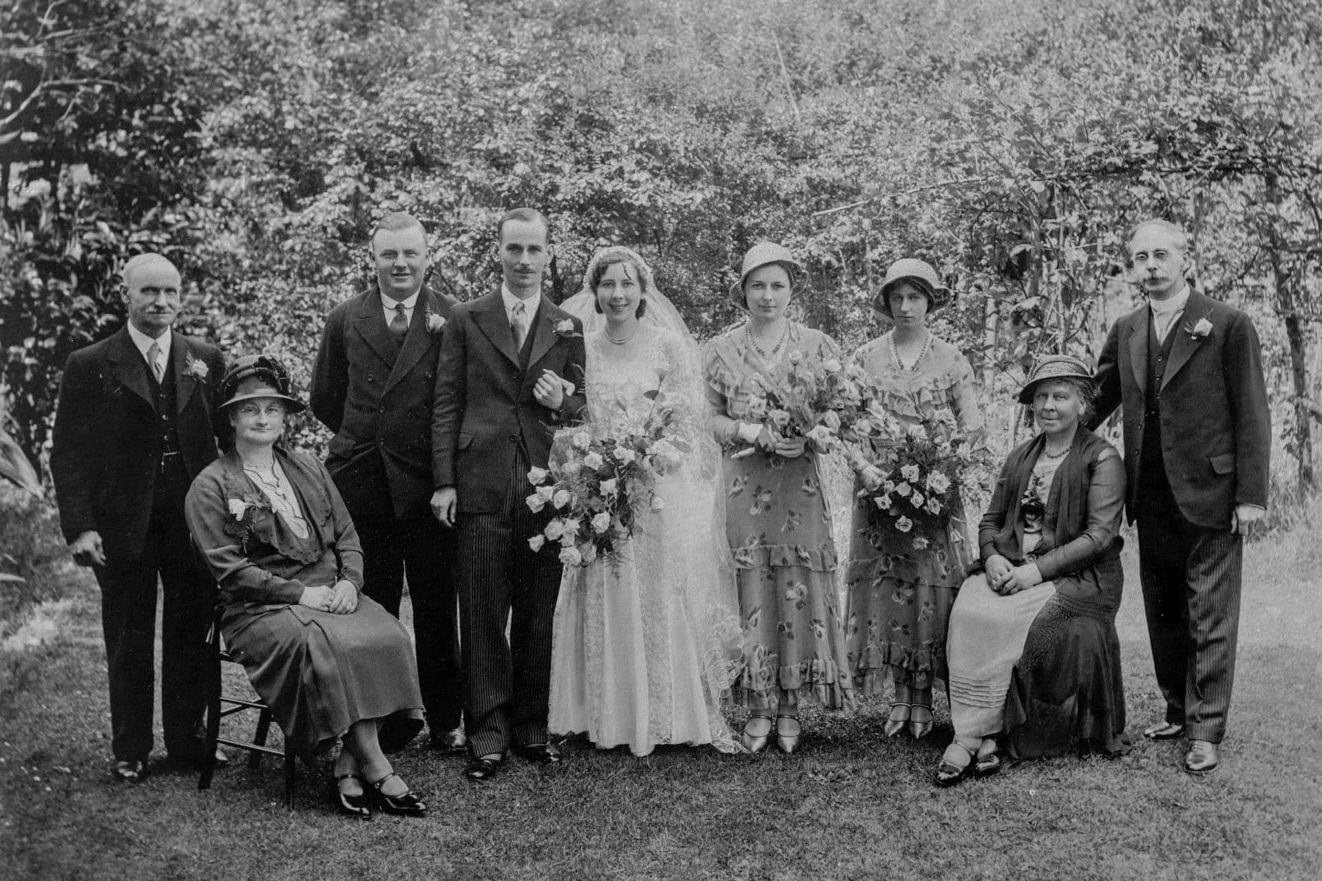digitising the old prints grandparents' wedding photograph