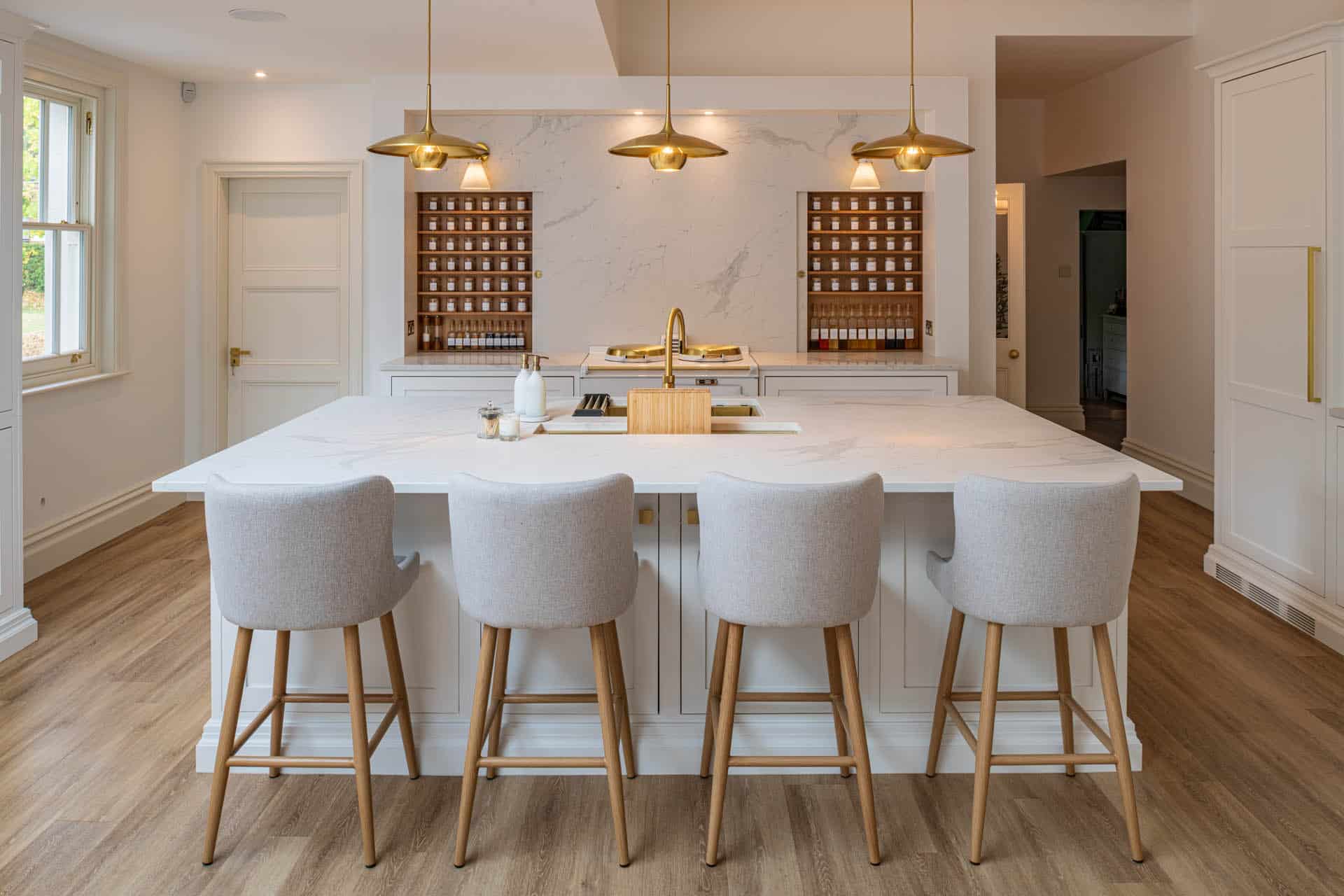 Interior photography in Surrey: Venetian River Quartz in a honed finish in this Outwood Redhill Surrey kitchen