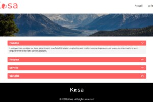 Site Kasa - Page A-Propos avec les valeurs