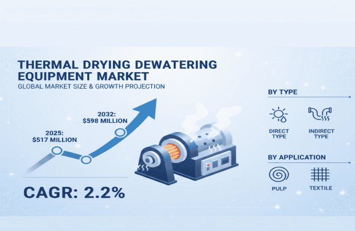 Global Thermal Drying Dewatering Equipment Market to Reach USD 598 Million by 2032, Exhibiting a CAGR of 2.2%
