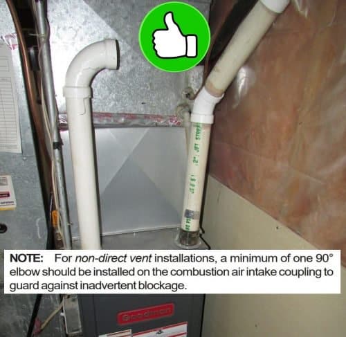 furnace with one pipe properly installed