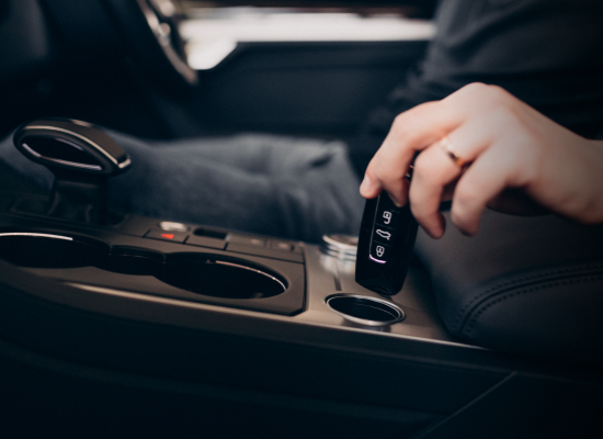 Custom car interior upgrade with gear shift and center console by Wright ReStyling.