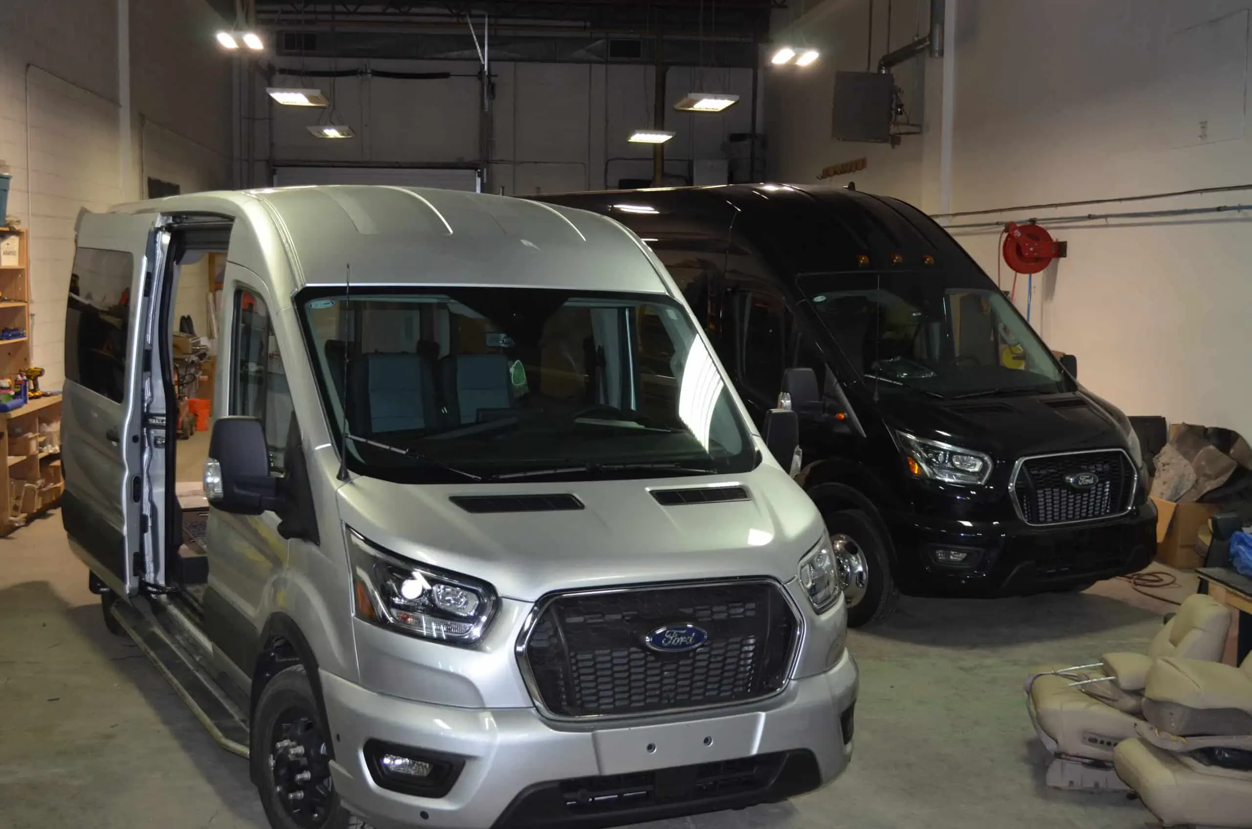 Custom interior upgrade for Ford and Mercedes-Benz vans by Wright ReStyling.