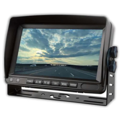 Backup camera monitor for vehicle safety and navigation.
