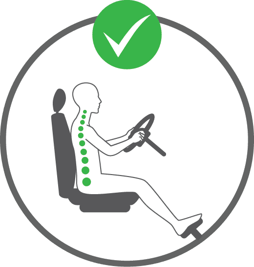 Ergonomic car seat with lumbar support for comfort and safety during driving.