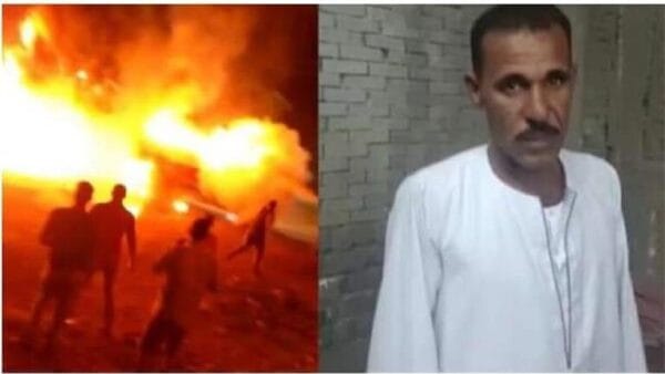 فيديو: مصري يقود شاحنة مشتعلة لينقذ قريته من الحريق