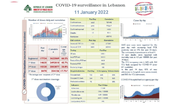 HEALTH MINISTRY: 6665 NEW CORONA CASES, 13 DEATHS 1 LEBANON COrona