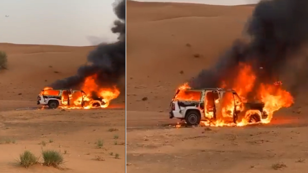 فيديو: خليجي يحرق سيارته ويثير جدلا على "تويتر"!.. بسبب الحسد 1 فيديو: خليجي يحرق سيارته ويثير جدلا على "تويتر"!.. بسبب الحسد