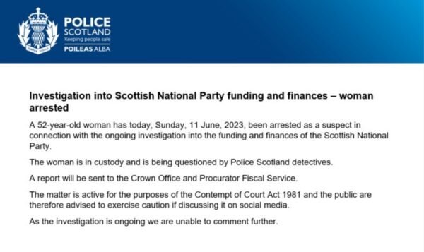 Nicola Sturgeon, former Scottish first minister, arrested