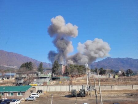 A shell was dropped on a civilian district during live-fire military exercises in Pocheon, South Korea 1 A shell was dropped on a civilian district during live-fire military exercises in Pocheon, South Korea