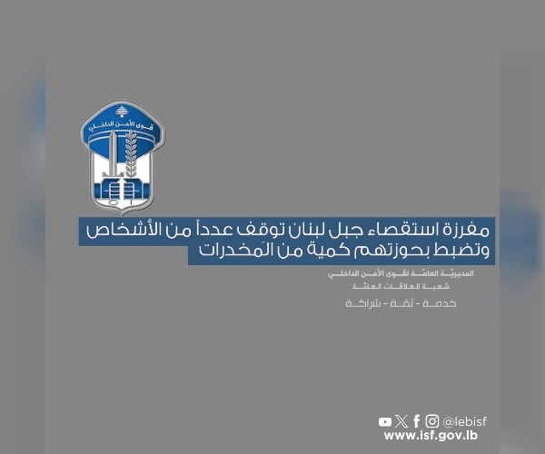 سوري بقبضة استقصاء جبل لبنان مع آخرين.. مخدرات ومركبات مشبوهة في الضبية 3 الضبية