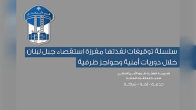استقصاء جبل لبنان تُفكك شبكة مروّجين بينهم سوري بحوزتهم مخدّرات وأسلحة غير مرخصة