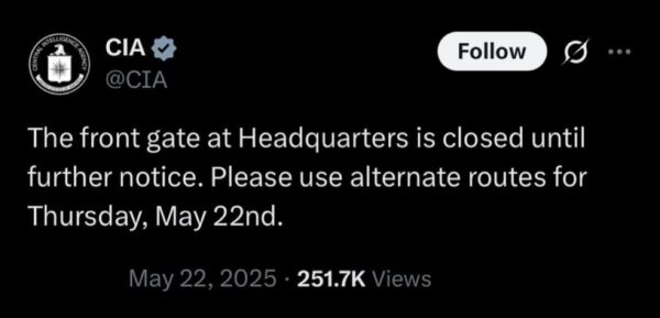 Woman Shot by CIA Security After Breaching Main Gate at Langley HQ
