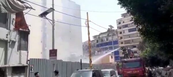 بالفيديو: حريق قرب المحكمة الشرعية في الطريق الجديدة